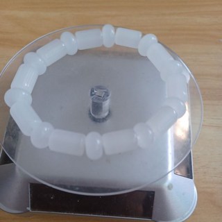 羊脂白玉桶珠手串 10mm