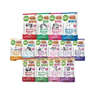 AIXIA愛喜雅 妙喵主食軟包 70g x 12包 成貓適用 多種口味貓餐包, 1箱, 現貨混搭 ×12包, 混合口味