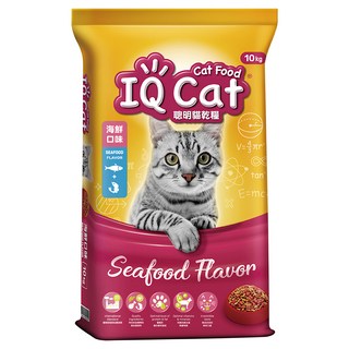 IQ Cat 聰明貓 成貓用 乾糧, 海鮮口味, 10kg, 1袋