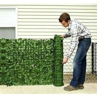 藍天 仿真籬笆葉子柵欄人造籬笆網 仿真植物藤條裝飾圍欄護欄籬笆, 淺色綠蘿葉籬笆,0.5米*1米