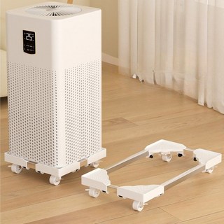 可調節白色家電移動底座,洗衣機冰箱通用,穩固承重滑輪設計,輕鬆移動, 白, 1層