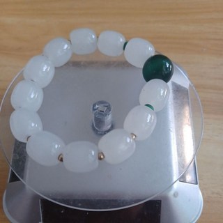 12mm羊脂白玉桶珠手串 溫潤細膩保平安 時尚百搭款