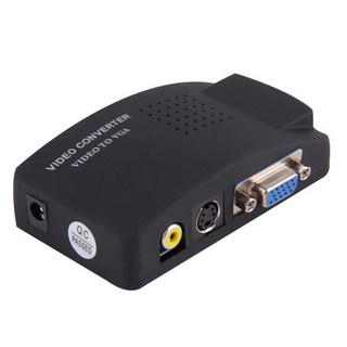 Video轉VGA視訊轉接盒 AV轉VGA S端子轉VGA VGA轉VGA, 1個, OT-7108