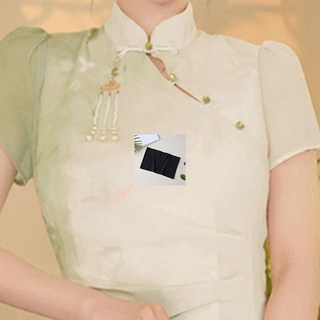 改良式旗袍連衣裙 溫柔別致, 黑色【囊胸】,XL 建議60.0-65.0公斤