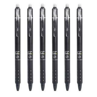 Falix 台灣現貨按壓式擦擦筆 0.5mm 自動原子筆 藍筆 黑筆 中性筆 可擦拭原子筆, 擦擦筆【黑色】, 1個