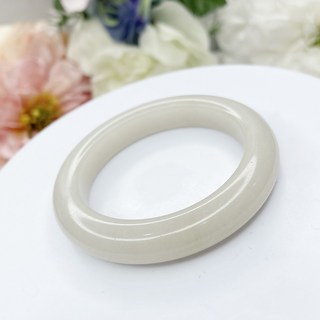 No.48 純淨佘太白冰飄仙氣白玉鐲 51mm 佘太翠手鐲 冰種玉石手環 女款玉石手鐲