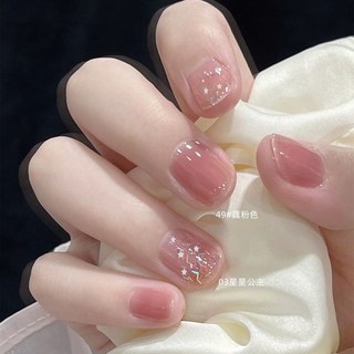 秋冬溫變指甲油 免烤 持久不掉色 防水速乾 學生美甲 (臺灣出貨), 49藕粉色+03星星公主【免烤型】, 1個