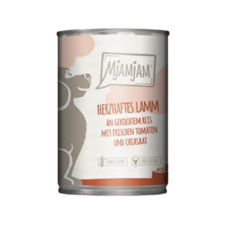 Mjamjam 德國 迷幻汪 鮮肉主食罐 美味羊肉&紅番茄 罐裝狗糧, 400g, 1, 羊肉(Lamb), 羊肚(Sheep tripe), 雞肉(Chicken), 牛肝(Beef liver), 豬心(Pork heart), 雞軟骨(Chicken cartilage)