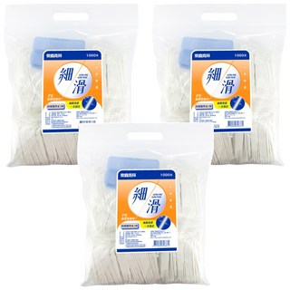 奈森克林 細滑牙線棒 附攜帶盒 Set 1000支 極細滑纖維 不易斷裂, 3袋, 8cm