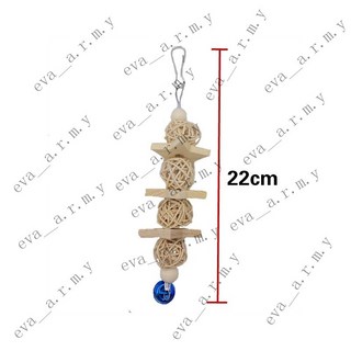 鸚鵡木製鞦韆,啃咬磨牙玩具,鳥籠掛件,小型鸚鵡專用, 1個, 星星藤球玩具