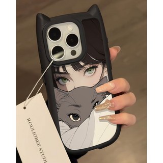 蘋果16手機殼iphone13pro適用12max彩繪保護套11貓咪14女孩15plus