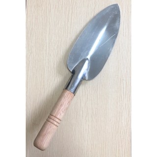 欣榮園藝 木柄白鐵移植鏝 叉鋤 雙用鋤 白鐵 花抜 鏟子 園藝 種植 雙頭花鏟 鐵柄 兩用鋤, 1個, 白鐵木柄移植鏝