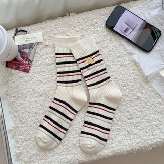 AYTA愛搭 可愛塗鴉條紋中筒襪女襪