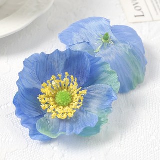 10Pcs 인공 꽃 머리 7cm 홈 장식 정원 결혼식 결혼 DIY 공예 화환 선물, Blue, 10개