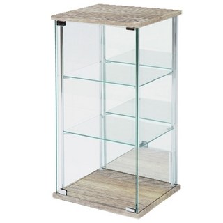 布拉格家居 玻璃櫃 模型櫃 公仔櫃 直立式展示櫃 (層板可調整) 台灣製MIT, 漂流木( 四面玻璃)附2層板-72HR到