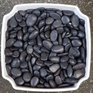 【欣榮園藝】拋光黑膽石 20kg 黑亮扁石 鵝卵石 天然石 庭院造景裝飾, 【1分】約3-5mm,20公斤