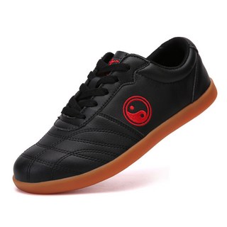 陳家溝太極鞋 春秋牛筋底真皮軟牛皮太極拳武術運動鞋 透氣舒適老人鞋