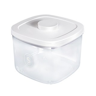 寵物飼料儲存桶 密封防潮 附量匙 透明可視 大容量, 白色, 1個