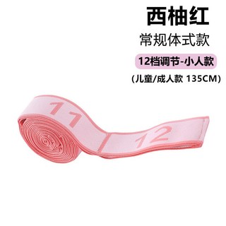 兒童舞蹈彈力帶健身拉伸帶 開肩繩 數字分段拉力訓練伸展帶, 西柚紅-體式款【12格】, 1個