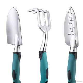 桃園出貨 園藝趕海耙子挖土工具鐵鏟家用盆栽鋤頭農用種花鏟子鐵鍬種菜, 1個, 加厚實心鎂鋁合金-取根器,手柄顏色隨機發貨