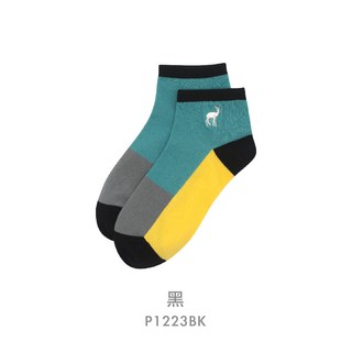 MIT台灣製 拼色刺繡1/4棉襪 中性短襪 男女休閒百搭棉襪, 黑, 1個