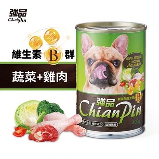 家有萌寵 ChianPin強品 經濟罐 狗罐頭,400g濕糧,優質食材,呵護腸胃,營養均衡, 1個, 雞肉+蔬菜400g