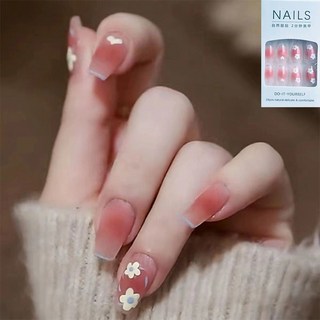 美甲穿戴甲片 學生適用 中短款 純欲風 可拆卸, 1個, 甜美花朵【937】中款