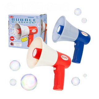 888玩具 大聲公造型連續電動泡泡槍(可吹泡泡/擴音講話/錄音回放/音樂/可調音量) 大聲公泡泡機, 藍色, 1個, 藍色