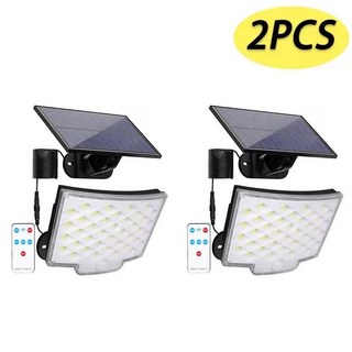 106 LED 태양 모션 조명 야외 별도 패널 홍수 정원 차고 방수 벽 대 한 4 가지 모드, 02 2PCS With remote B, 1개