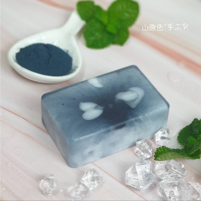 山原色 清涼薄荷青黛沐浴皂 100g 單入, 1個裝