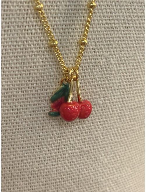 金色櫻桃項鍊 可愛甜美風格