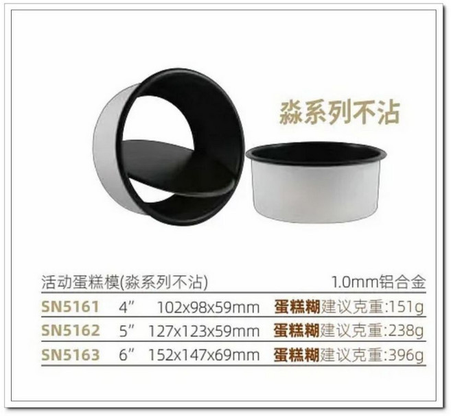 三能 6吋淼系列活底圓形蛋糕模 SN5163 不沾蛋糕烤模 咕咕烘培, 1個