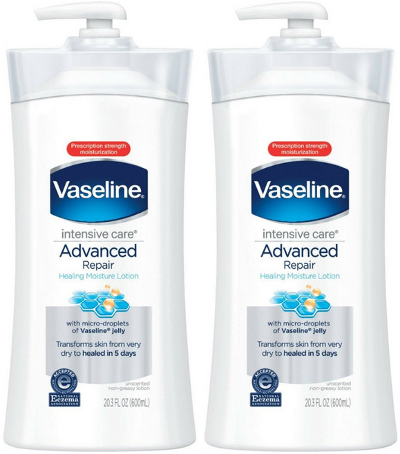 Vaseline 凡士林 專業修護潤膚露 無香, 2瓶, 600ml