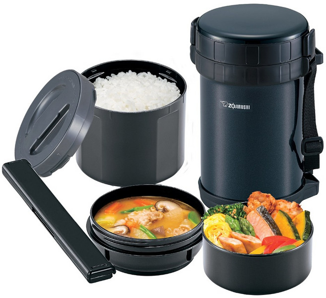 ZOJIRUSHI 象印 不鏽鋼保溫便當 SLXE20AD, 1個, 黑色