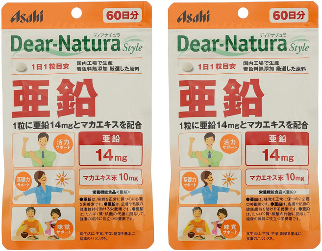 Asahi 朝日 Dear Natura Style鋅錠, 2包, 60顆