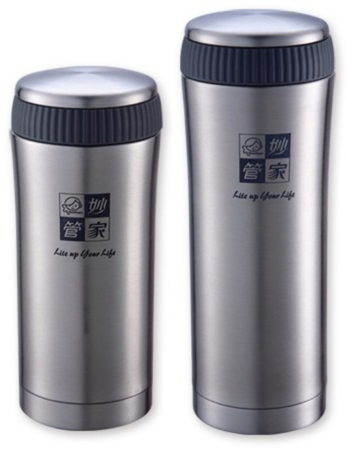 妙管家 真空隨手杯 防滑蓋 保溫瓶 保溫杯 350ml 500ml, Silver, 1個