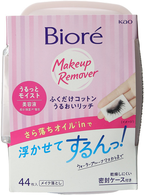 Biore 蜜妮 盒裝深層卸妝棉 水嫩保濕型, 1盒, 44片