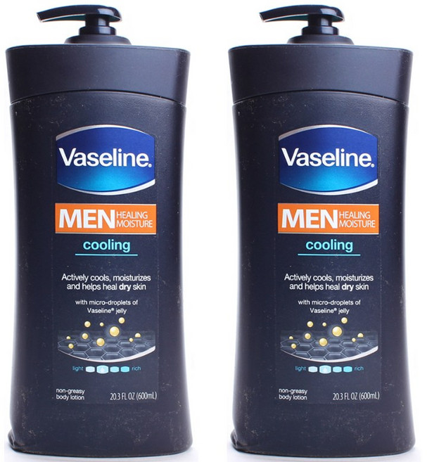 Vaseline 凡士林 男士保濕修護潤膚乳液 涼感型, 2個, 600ml