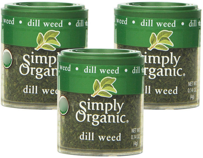 Simply Organic 蒔蘿香料, 3個, 4g