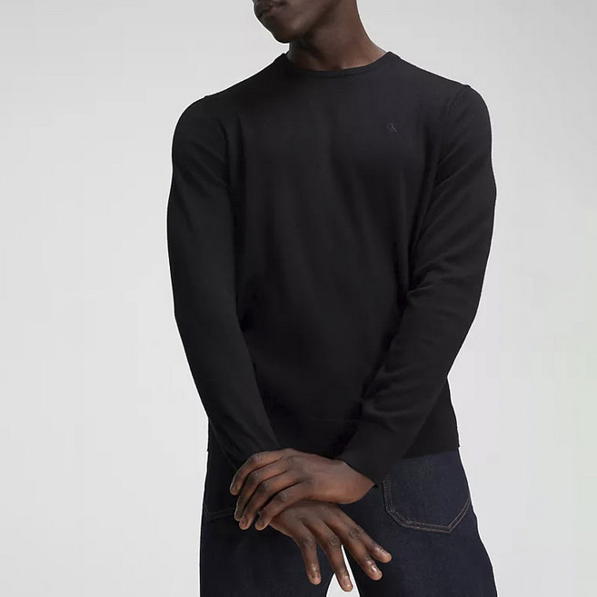 Calvin Klein 凱文克萊 素色圓領長袖針織上衣