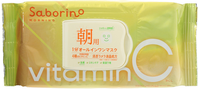 BCL Saborino All in One維他命C 1分鐘抽取式早安面膜, 1包, 30入