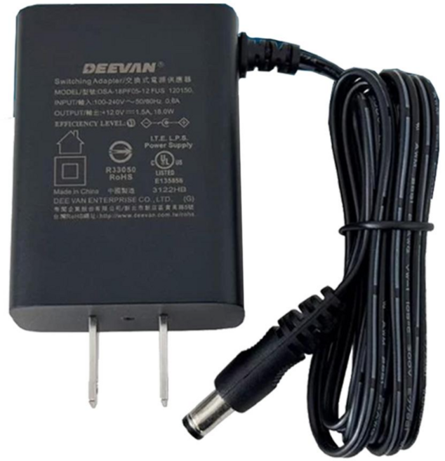 昌運監視器 DVE 帝聞 DSA-18PF05-12FUS 直插式 DC12V 1.5A 18W 變壓器, 1個
