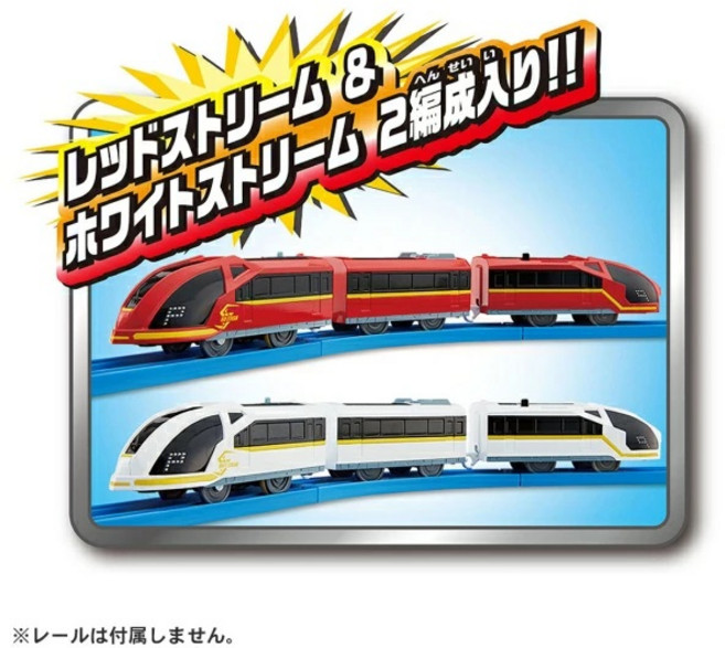 TOMY 軌道場景組 PLARAIL鐵路王國 多美火車 火焰特急&閃電特急 雙入組 擴展鐵道樂趣, 個, 紅色、白色