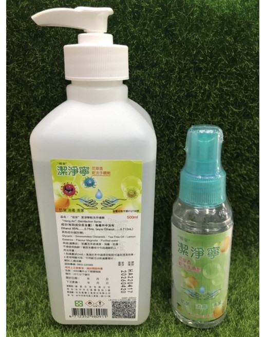 恒安潔淨寧乾洗手噴劑(花草香) 隨身攜帶 快速清潔 溫和不刺激