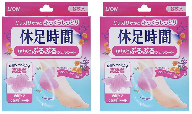 LION 獅王 休足時間 腳後跟保濕貼片, 2個, 8入