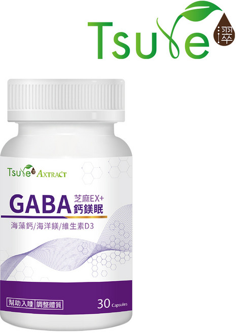 日濢Tsuie 芝麻EX+GABA鈣鎂眠膠囊, 1瓶, 30顆