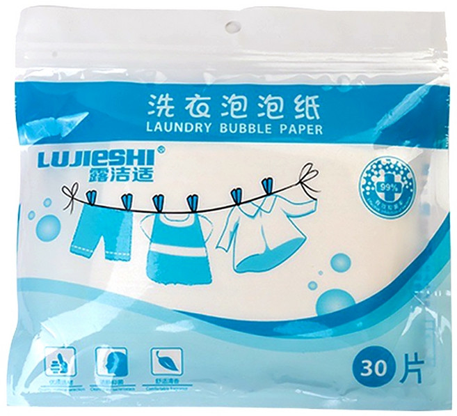 LUJIESHI 洗衣片 強力去污 除螨除臭 香水味 濃縮洗衣片, 1包, 30入