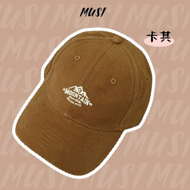 MUSI 簡約刺繡棒球帽 復古老帽 男女情侶遮陽帽 多色可選