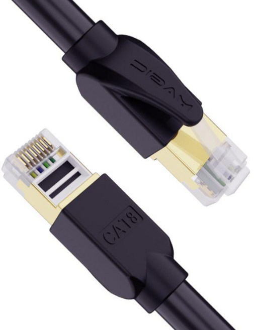 MAGIC CAT8 40G 極高速網路線 雙重屏蔽 折不斷 純銅 RJ45鍍金接頭, 霧黑, 1m