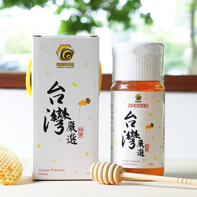 蜜蜂故事館 台灣嚴選荔枝花蜜(附提盒), 1瓶, 700g